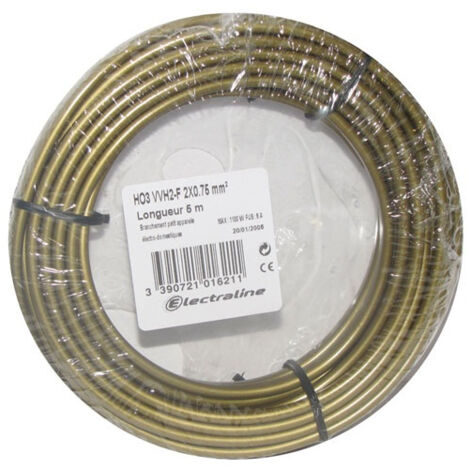 Câble H03VVH2F 2x0.75 05m v/or couronne - ELECTRALINE