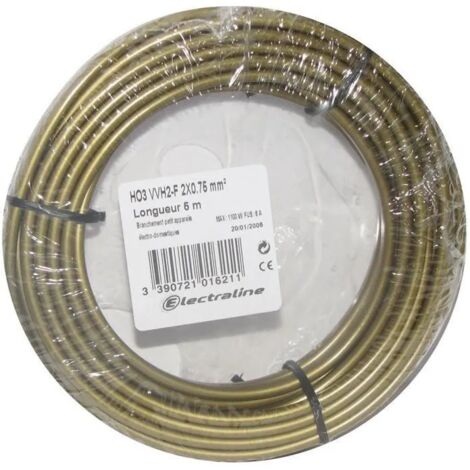 Câble H03vvh2f 2x0.75 05m V/or Couronne - Electraline