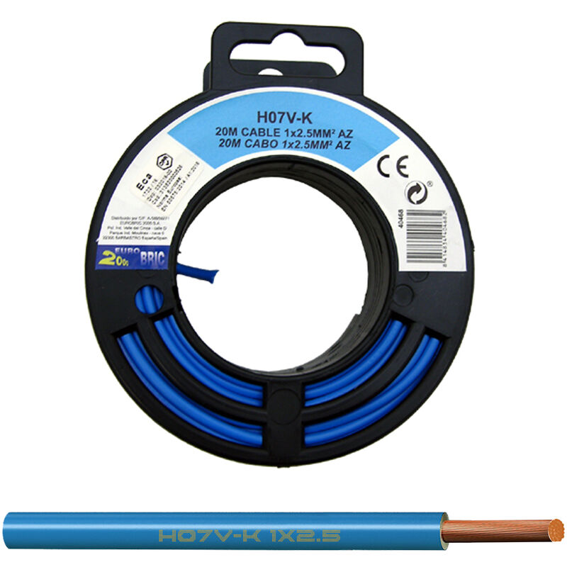 

20m cable unipolar H07V-K 2,5mm2 azul