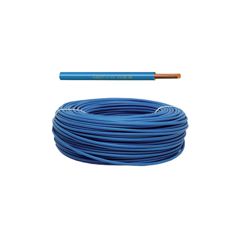 

100m cable unipolar H07V-K 2,5mm2 azul