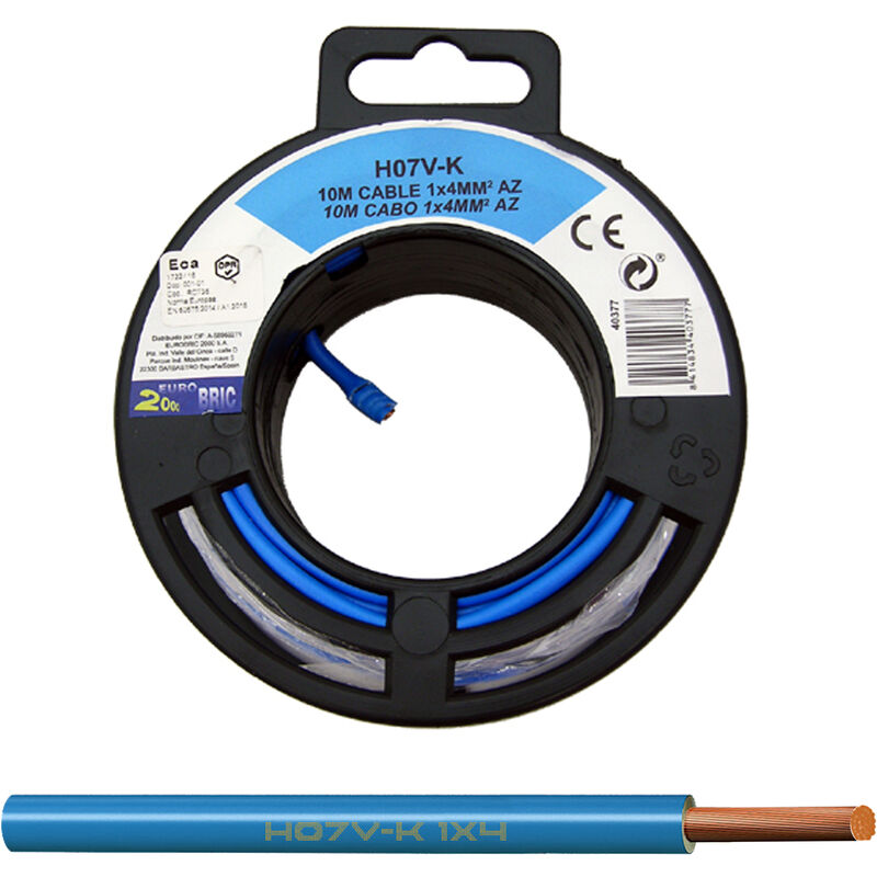 

10m cable unipolar H07V-K 4mm2 azul
