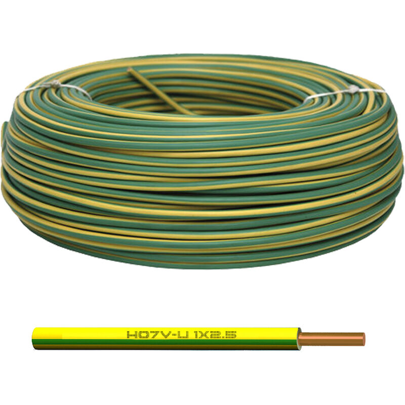 

10m cable h07v-u 1x2,5mm2 amarillo/verde