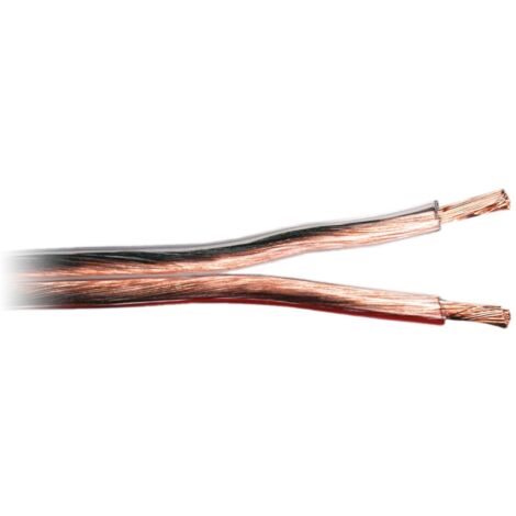 Cable Haut-parleur 2x2.5mm transparent et rouge 100m