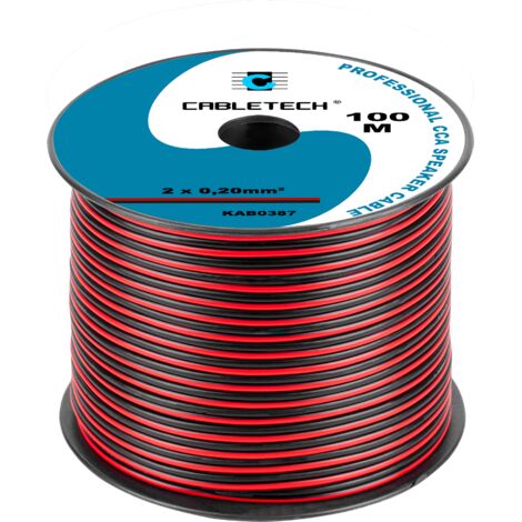 Câble haut-parleur CCA 0,20 mm noir-rouge 100 m