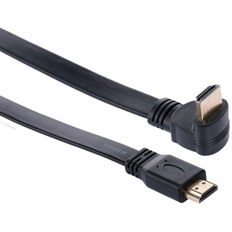 

Cable HD HD macho a angulo recto de 90 grados HD macho de alta velocidad 4K 3D Conectores chapados en oro Soporte 1080P para PC portatil Proyector TV