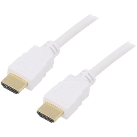 Cable HDCP 2.2 HDMI 1.4 male des deux cotes 3m blanc