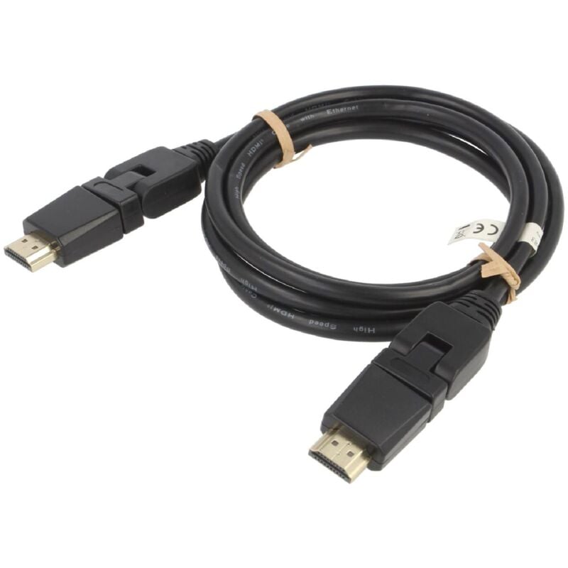 Adnauto - Cable hdcp 2.2.HDMI 2.0 male mobile 360o des deux cotes - 2m