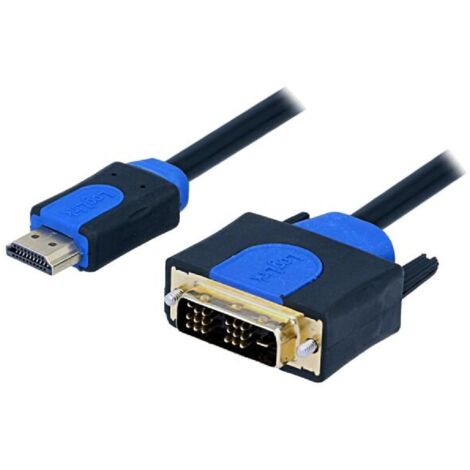 Cable HDMI 1.3 male DVI-D -18+1- male 3m - Noir-Bleu