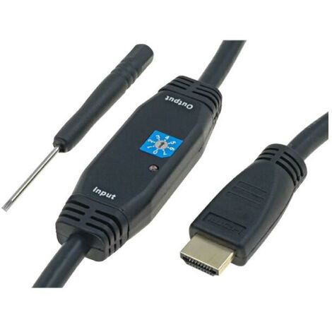 Cable HDMI 1.3 prise male des deux cotes avec amplificateur 15m - Noir