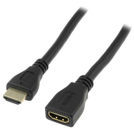 Cable HDMI 1.4 femelle HDMI prise male 2m - Noir