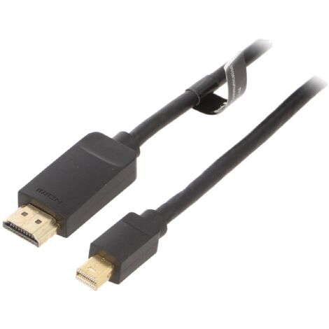 Cable HDMI 1.4 male mini DisplayPort male 2m noir