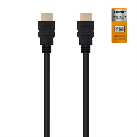 Cable HDMI 2.0 4K Nanocable 10.15.3601/ HDMI Macho - HDMI Macho/ 1m/ Certificado/ Negro