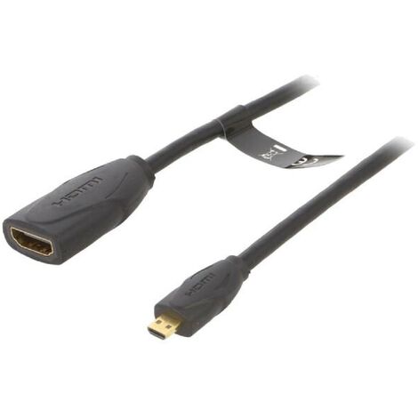 Cable HDMI 2.0 femelle micro HDMI prise male 4K 3D UHD 1m - Noir