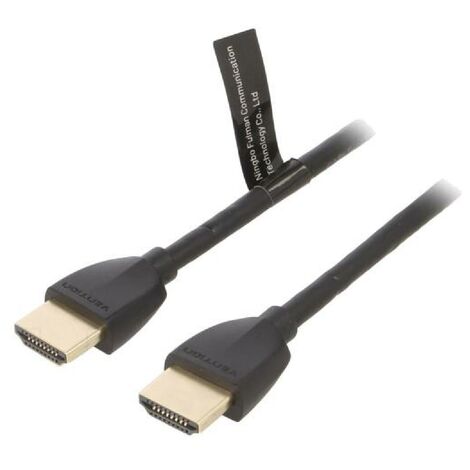 Cable HDMI 2.0 prise male des deux cotes UHD 4K 3D 0.5m - Noir