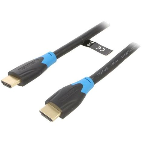 Cable HDMI 2.0 prise male des deux cotes UHD 4K 3D 1.5m - Noir