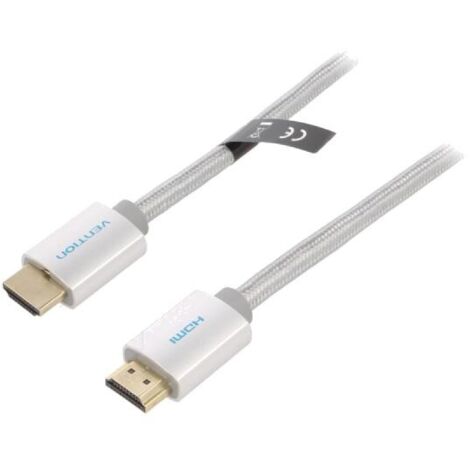 Cable HDMI 2.0 prise male des deux cotes UHD 4K 3D 1m - Noir