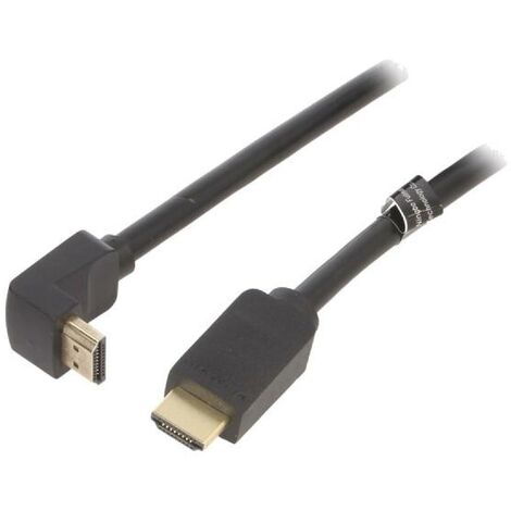 Cable HDMI 2.0 prise male HDMI prise male 270o UHD 4K 3D 1.5m - Noir