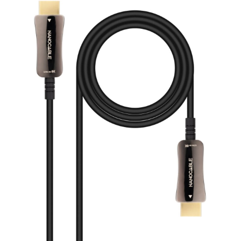 Nanocable Cable HDMI V2.1 AOC 8K@60Hz 4K@120Hz 48Gbps A/M-A/M, noir, 15 m