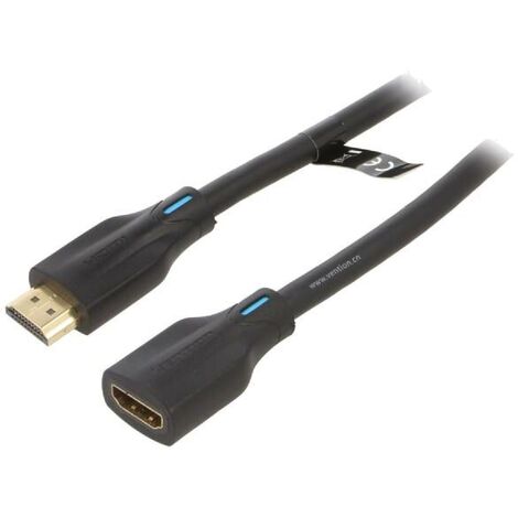 Cable HDMI 2.1 femelle HDMI prise male 4K 3D UHD 2m - Noir