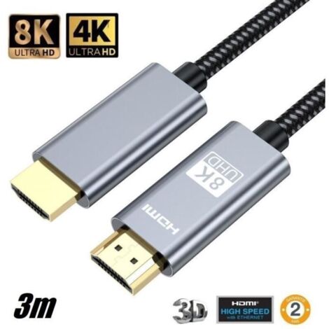 Câble HDMI 2.1 - HAUTSTORE - 3M - 8K 60Hz - Ultra HD - eARC HDR