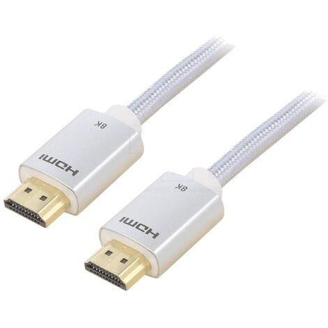 Cable HDMI 2.1 male des deux cotes 2m argent