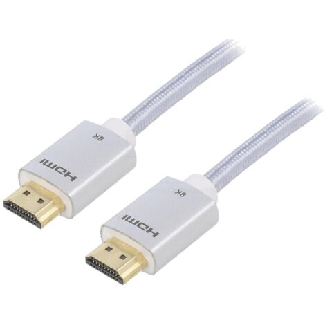 Cable HDMI 2.1 male des deux cotes 3m argent