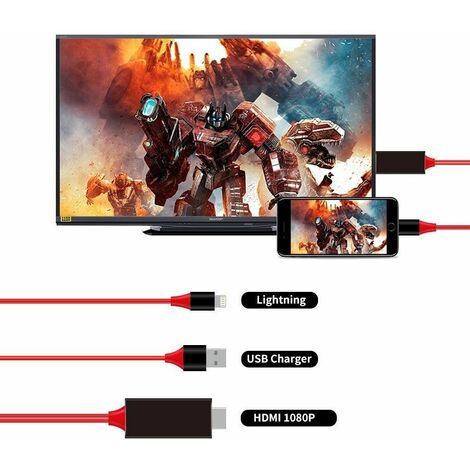 Câble HDMI Convertisseur Audio Vidéo pour iPhone et iPad pour visualiser ses contenus
