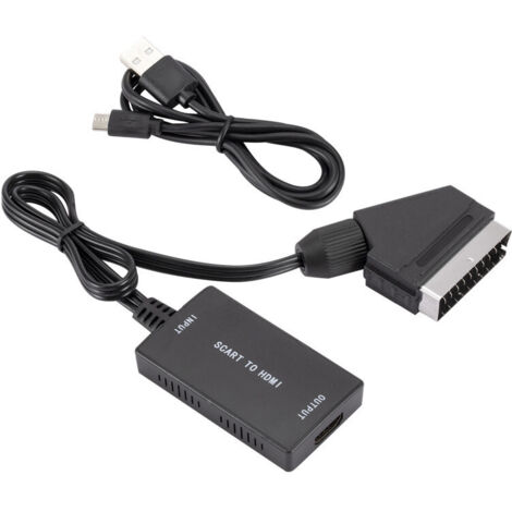 Câble HDMI convertisseur péritel vers HDMI adaptateur péritel vers HDMI convertisseur audio vidéo HD 1080P/720P avec câble USB