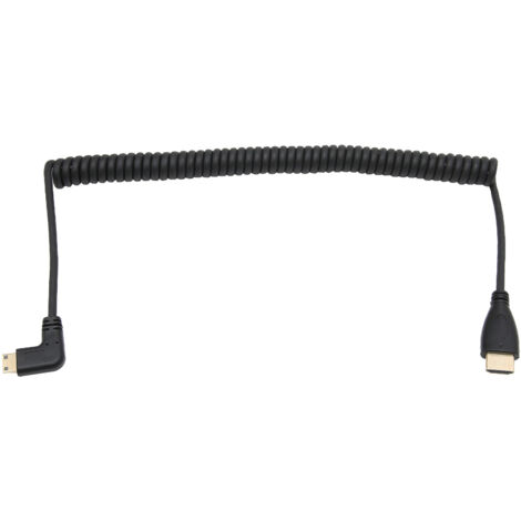 Câble HDMI Courbé 90° Extensible Enroulable pour PC, Téléviseur, PlayStation 4 et Consoles de Jeu