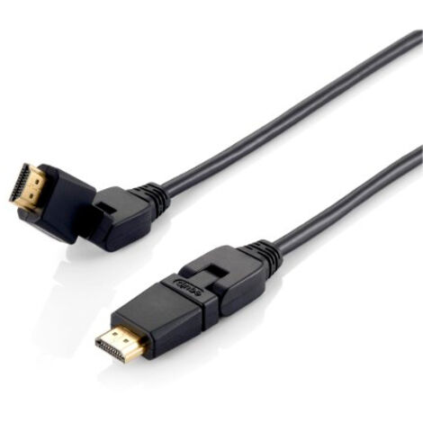CABLE HDMI EQUIP HDMI 1.4 HIGH SPEED CON ETHERNET 1M CONECTOR PIVOTANTE 180º 119361