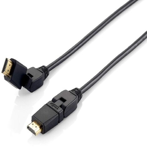 CABLE HDMI EQUIP HDMI 2.0 HIGH SPEED CON ETHERNET 3M  CONECTORES PIVOTANTES 180º 119363