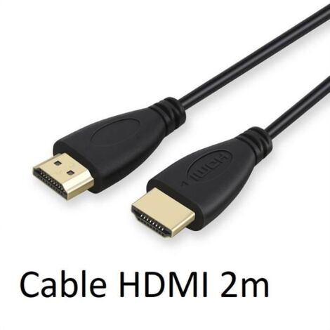 Cable HDMI Male 2m pour WII U Console Gold 3D FULL HD 4K Television Ecran 1080p Rallonge