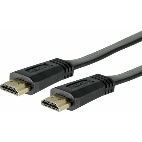 Câble HDMI Plat 4K Ultra HD High Speed noir audio/vidéo mâle/mâle 1,50 mètre Gold - SEDEA - 914542