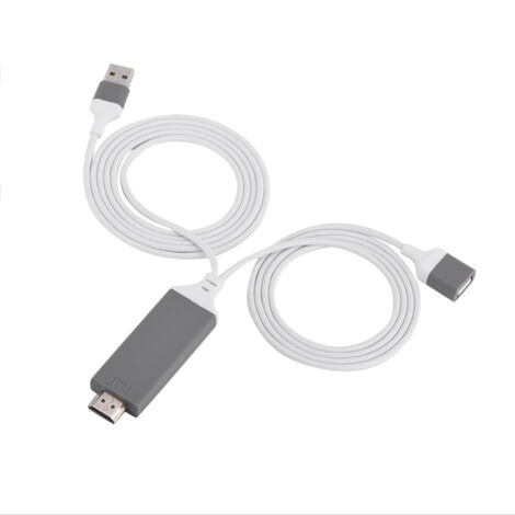 Câble HDMI pour téléphone iOS Android - Adaptateur AV numérique 1080P Plug & Play - 3 couleurs disponibles (Blanc inclus)