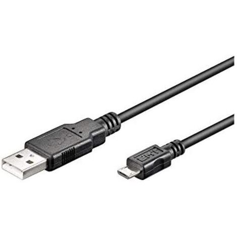 Câble Hi-Speed USB 2.0, noir, fiche USB 2.0 (type A)  Connecteur micro USB 2.0 (type B). Longueur de câble 1.8 m