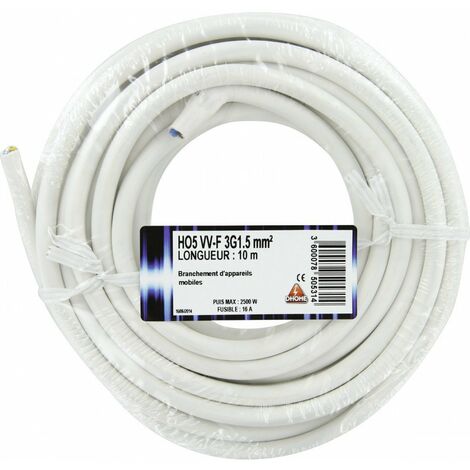 Câble Ho5vv.f 3g1.5mm2 10m Câble électrique Flexible Intérieur - Dhome