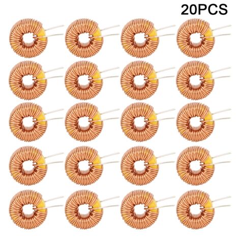 Cable inductor de viento toroidal vertical de 20 piezas, bobina inductora de cobre 5026 100uh 6a 0,6 mm para placa de circuito, rendimiento estable y duradero