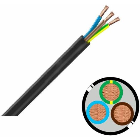 Câble blindé souple 3G1.5 mm² (au Mètre Linéaire