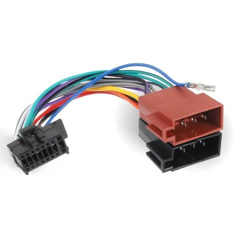Câble iso pour autoradio compatible avec Pioneer DEH AVH MVH AVIC KFZ, 16 Broches Cable Adaptateur Faisceau ISO Autoradio, Adaptateur de Faisceau 16 Broches