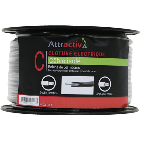 Câble isolé 50m PVC renforcé – Conducteur cuivre multibrins – Tension 300/500V – Pour installations électriques intérieures et extérieures