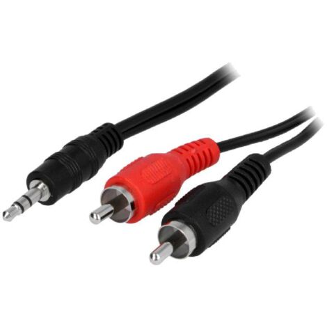 Cable Jack 3.5mm RCAx2 noir 0.2m