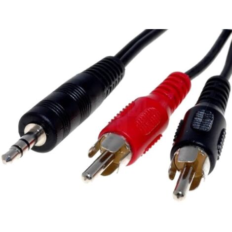 Cable Jack 3.5mm RCAx2 noir 10m