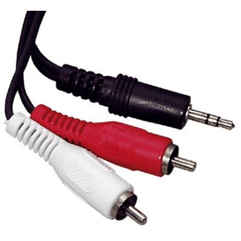CABLE JACK 3,5MM.MALE/2X RCA-MALE, 1,5MT POUR PIECES SON VIDEO - 143285