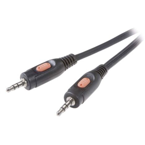 Câble jack audio [1 fiche jack 3.5 mm / 1 fiche jack 3.5 mm] SpeaKa Professional noir, 2,5 m SpeaKa