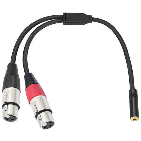Câble jack symétrique (3,5 mm) femelle vers microphone, pour console de mixage d'enceintes, noir