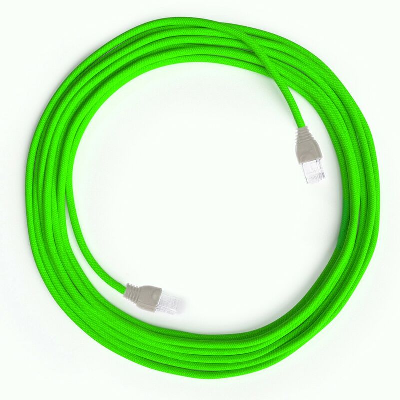 

Creative Cables - Cable Lan Ethernet Cat 5e con conectores RJ45 - RF06 Efecto Seda Verde Fluo | 20 Metros