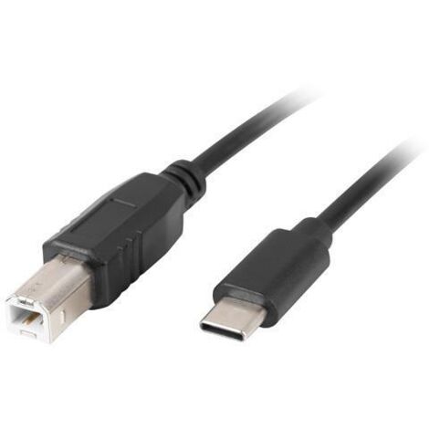 CABLE LANBERG USB C MACHO A USB B 2.0 MACHO 1.8M NEGRO