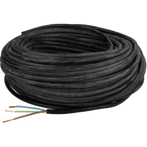 Câble léger sous gaine en caoutchouc 3 x 1,0 mm²  H05RR-F avec conducteur de protection