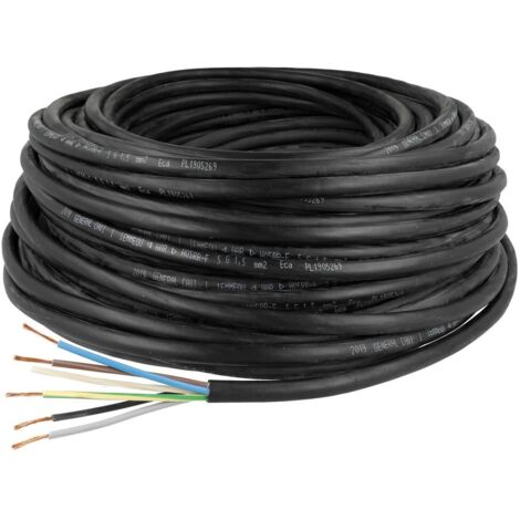 Câble léger sous gaine en caoutchouc 5 x 1, 5 mm² H05RR-F avec conducteur de protection