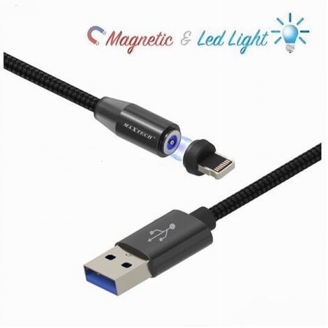 Câble Lightning 1 M Usb Tressé Magnétique Pour Recharge Ipad Iphone Maxtech F-ip026